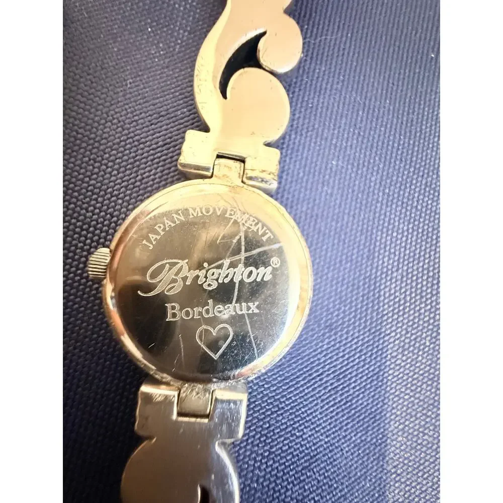 Vintage Brighton Bordeaux  Silver Scroll Women’s Watch WORKS